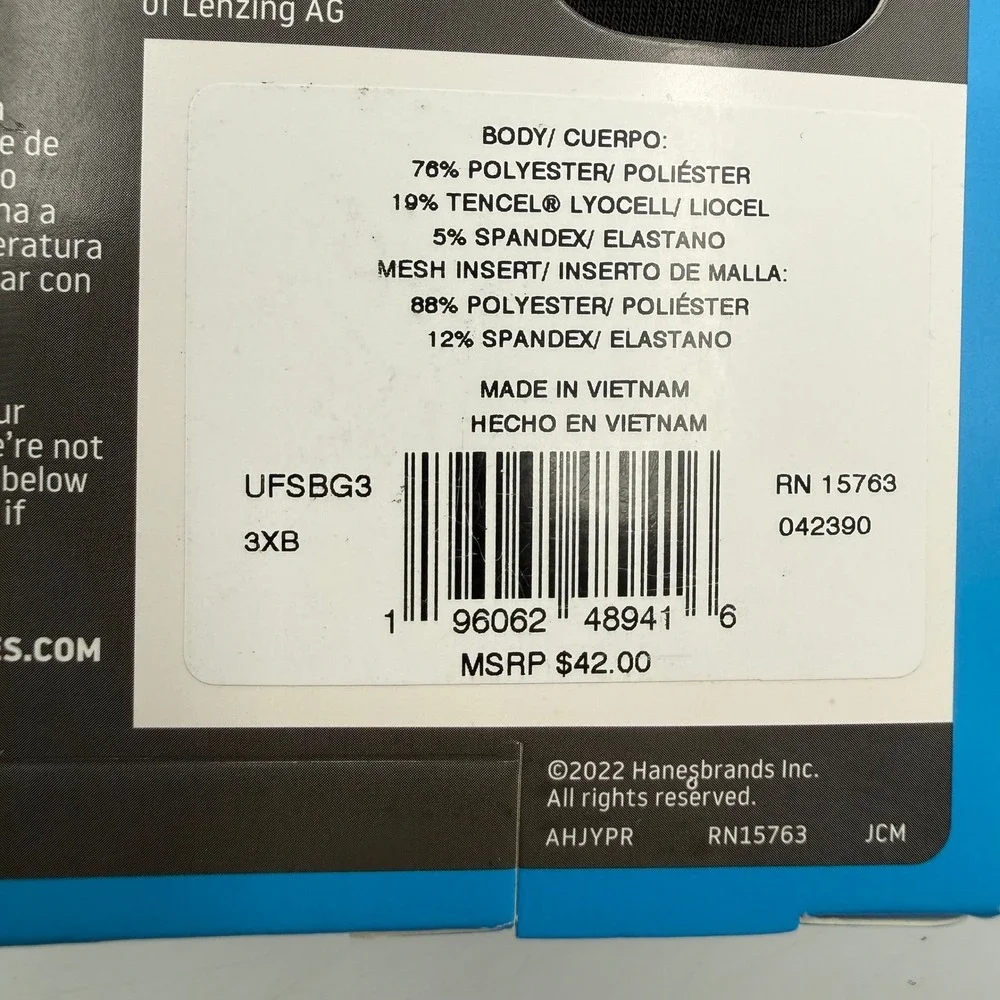 Hanes Boxer Briefs Mens 3XB Black Grey Total Support Pouch 3PK UFSBG3
